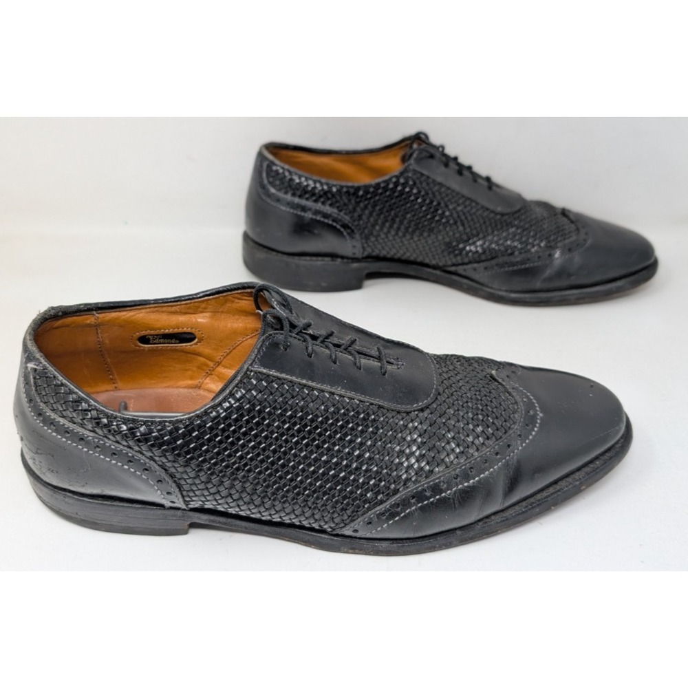 Allen Edmonds Hampstead Mens‎ Woven Wingtip Oxford Dress Shoes Mens 8.5 D Black